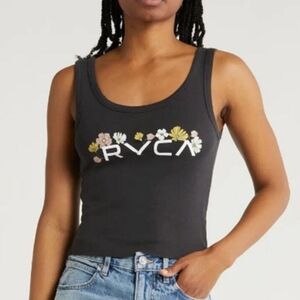 5/$15 RVCA Black Floral Baby Tank Top